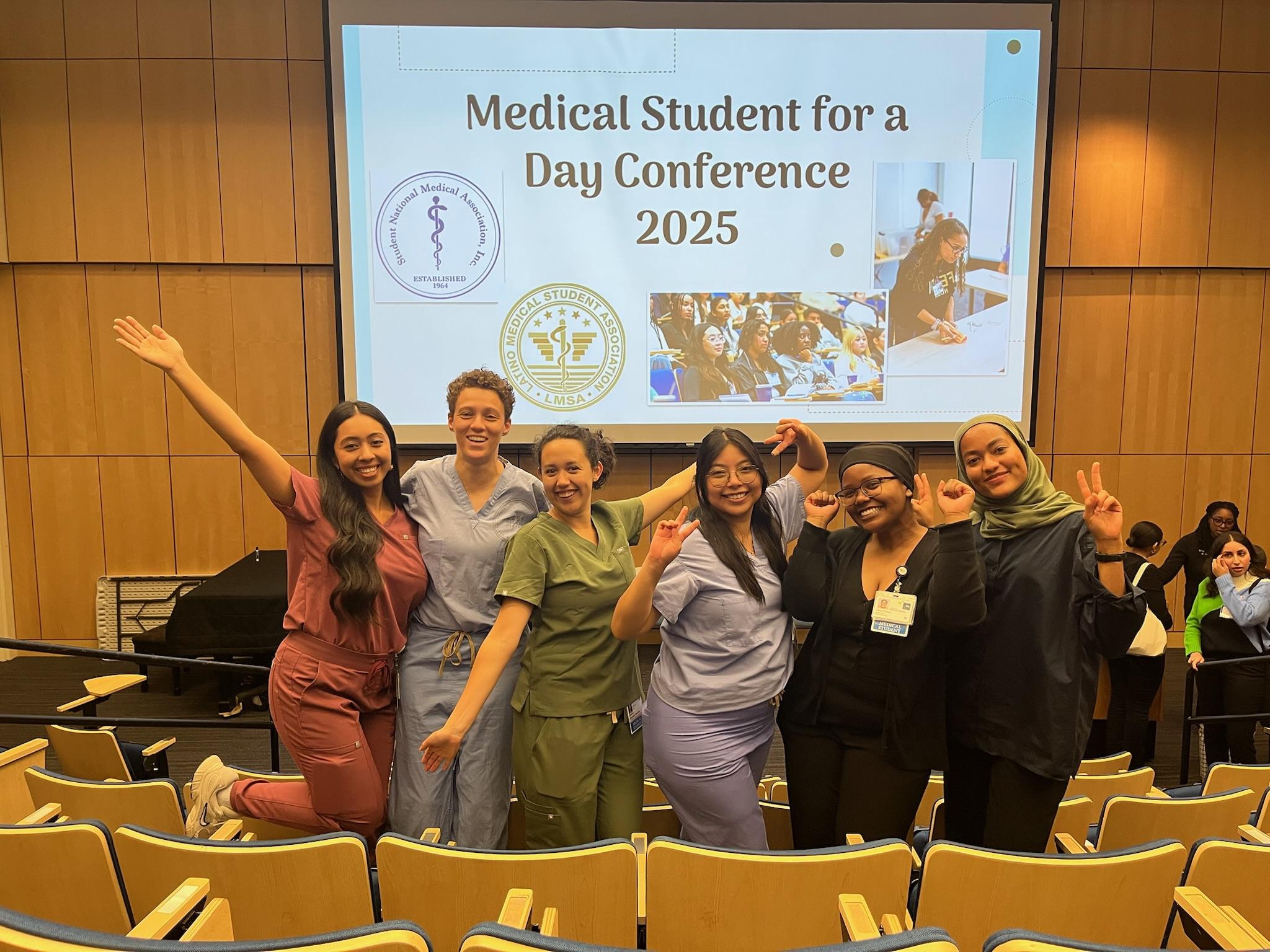 Premedical students and LMSA at UCSF medical student mentors gathered at the Medical Student for a Day Conference.